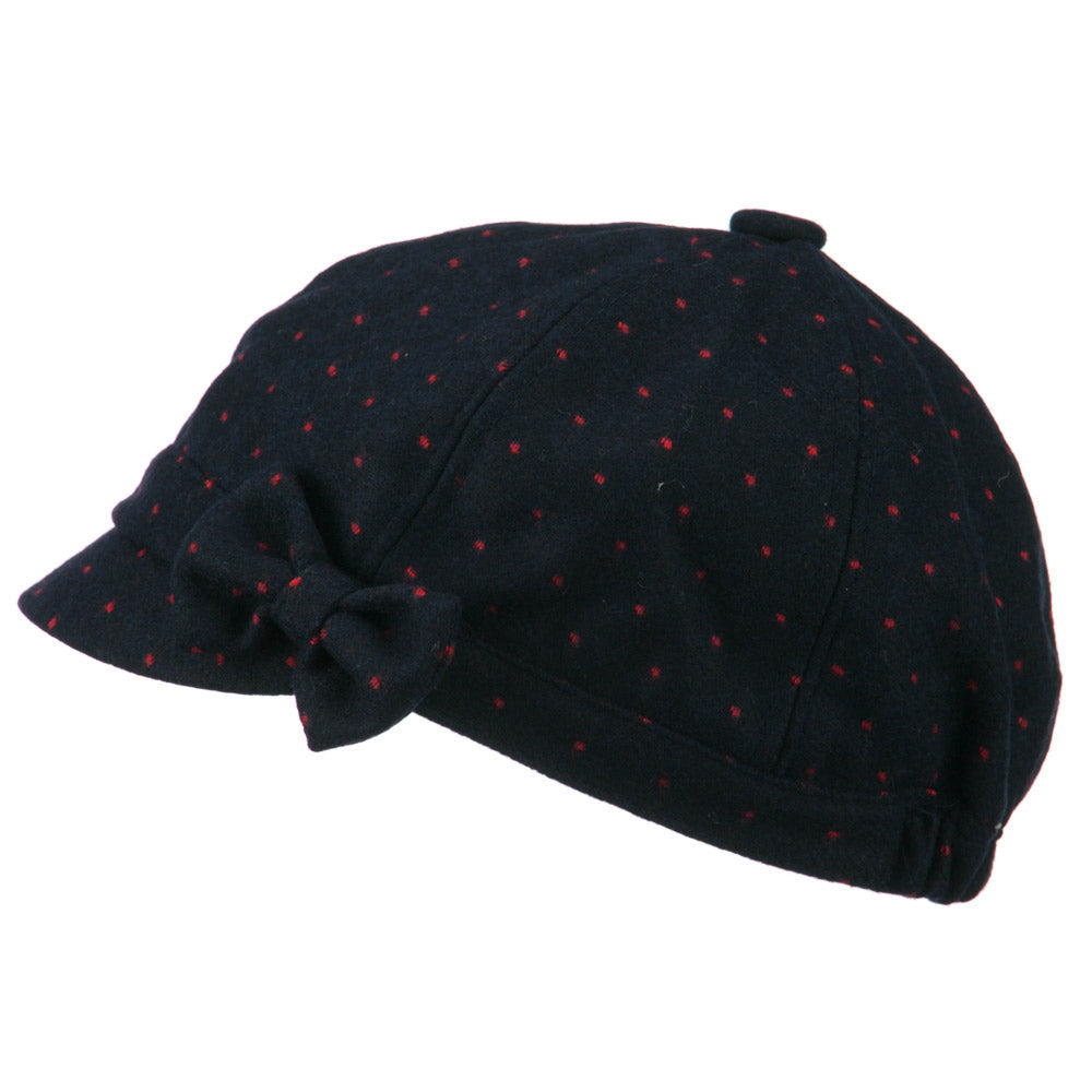 Gaby Polka Dot Bow Cabbie Cap