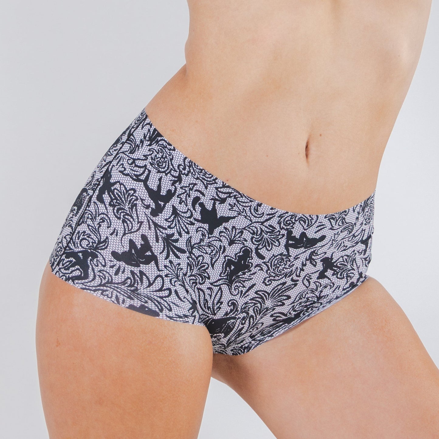 The Racy & Lacy | Provocative Lace Print Women’s Seamless Boyshort