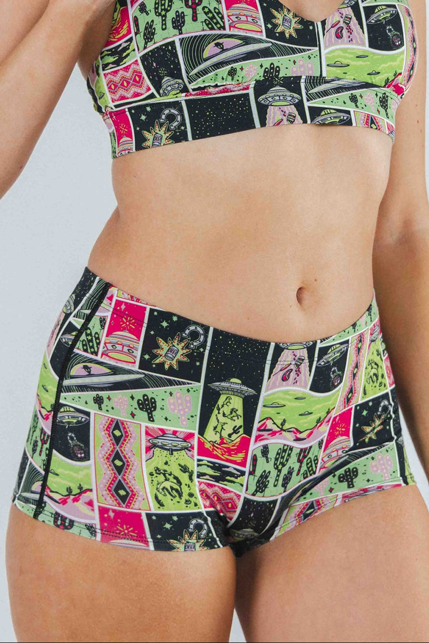 The Area 51 | Retro-Futuristic Alien Modal Boyshort Underwear