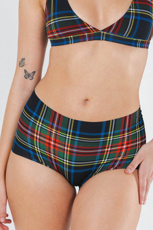 The Cappuccino | Holiday Tartan Plaid Women’s Seamless Boyshort