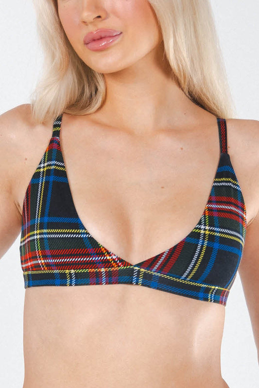 The Cappuccino | Holiday Tartan Plaid Boob Hammock™ Triangle Bralette