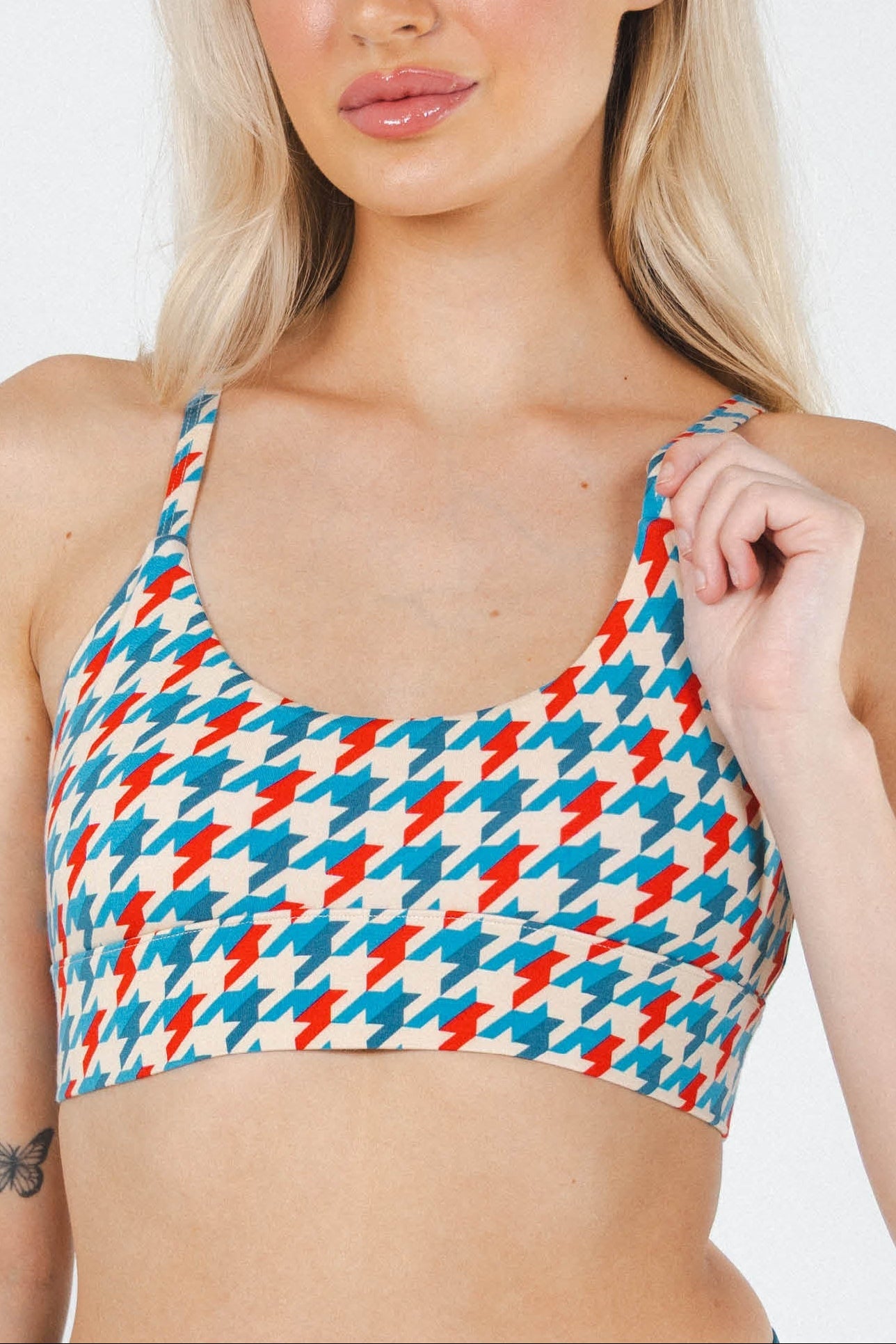 The Swanky | Retro Houndstooth Boob Hammock™ Scoop Bralette