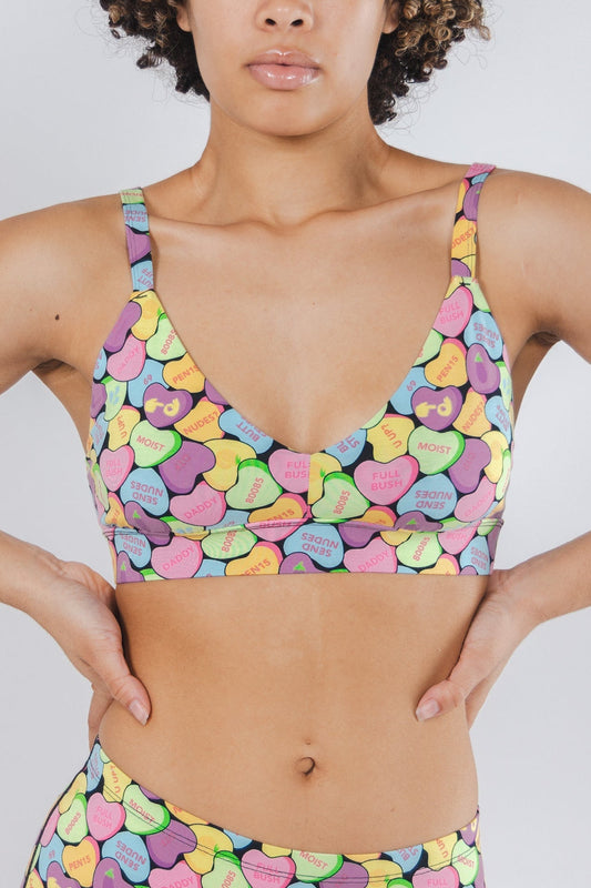 The Candy Crush | Candy Hearts Boob Hammock™ Plunge Bralette
