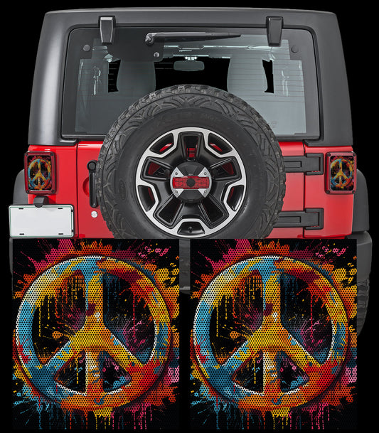Peace print Taillight cover decal