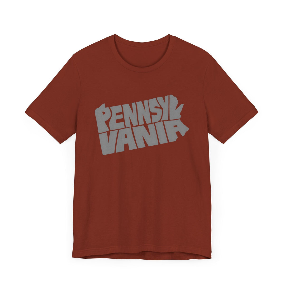 Pennsylvania State Map Typography Wordart Graphic -  Short Sleeve Tee