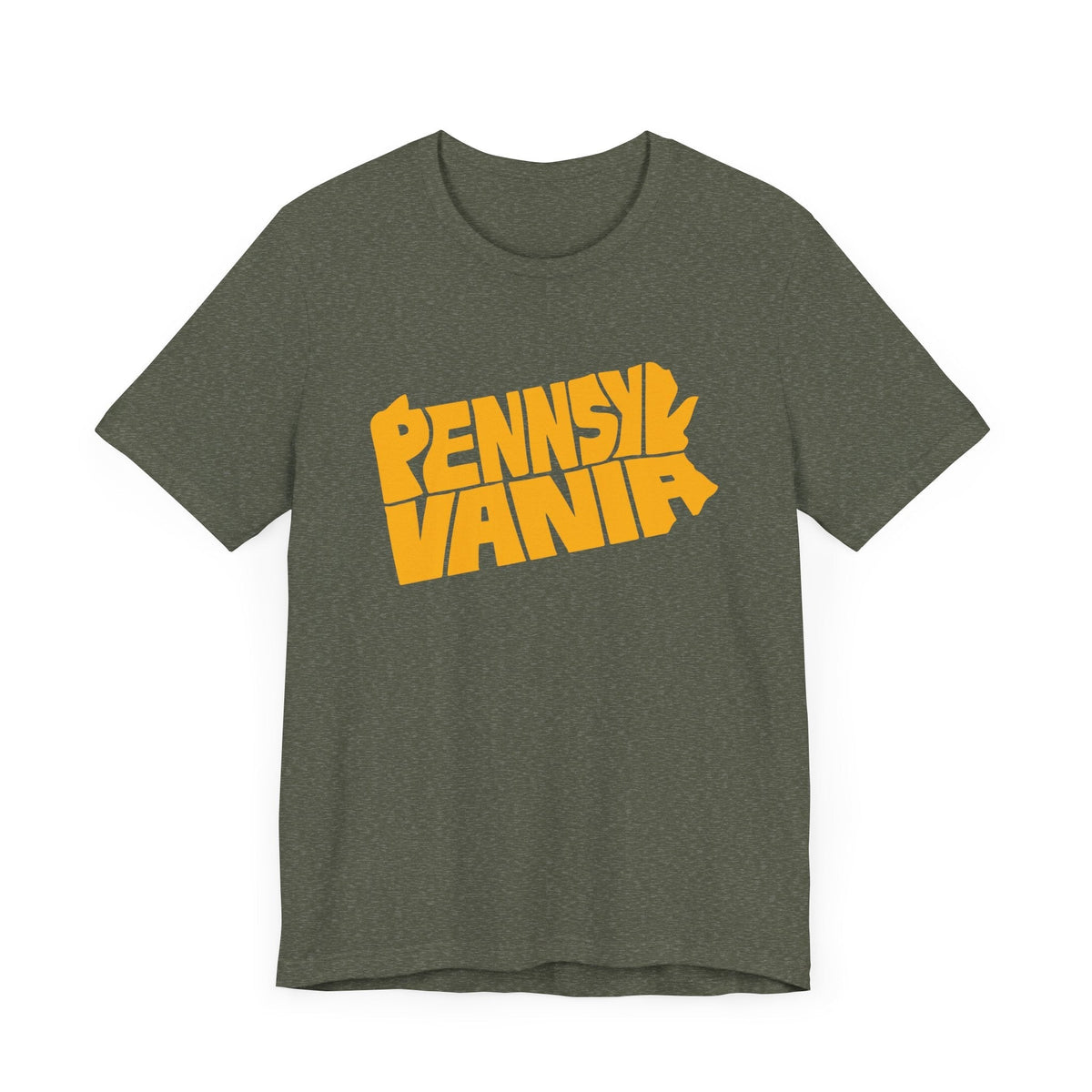 Pennsylvania State Map Typography Wordart Graphic -  Short Sleeve Tee
