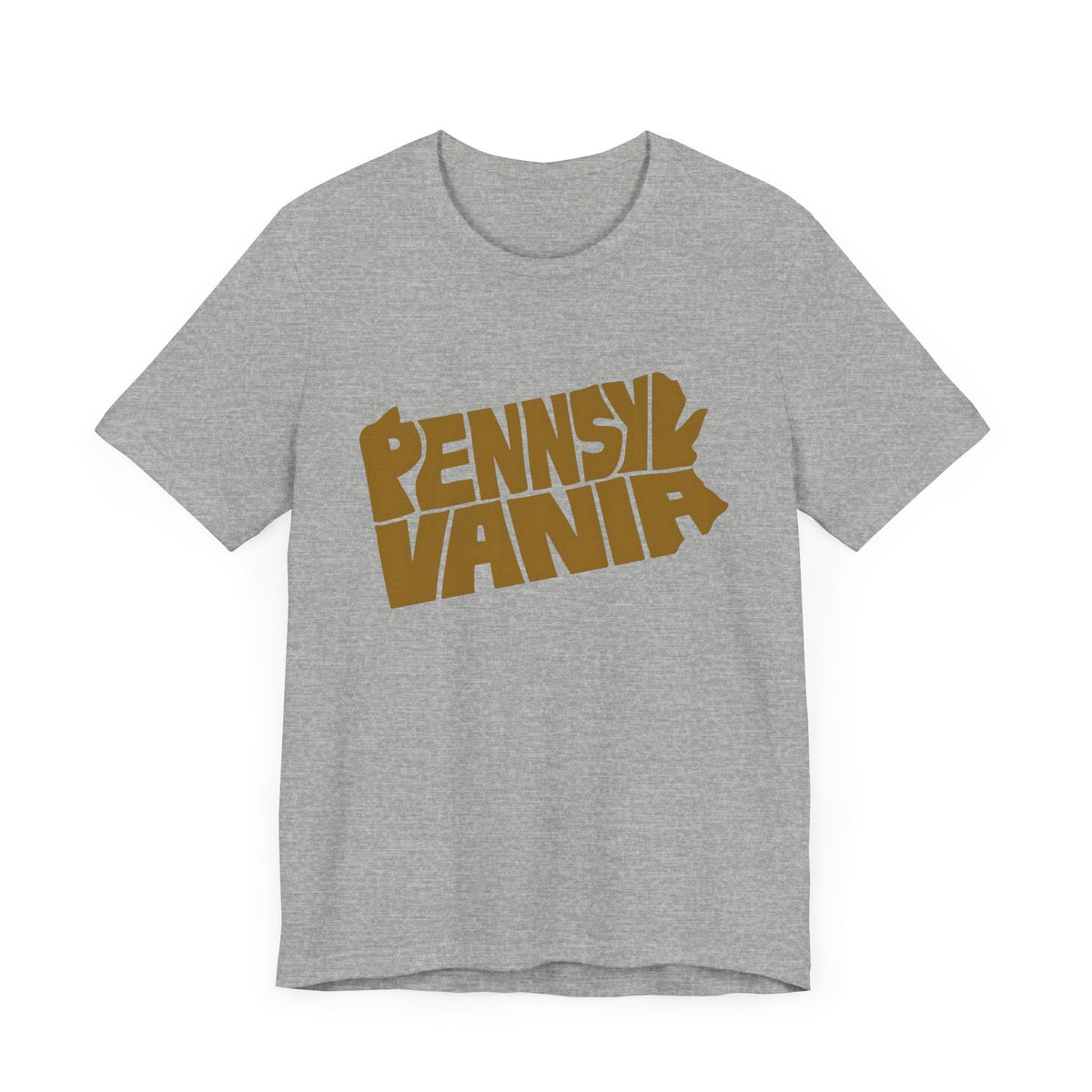 Pennsylvania State Map Typography Wordart Graphic -  Short Sleeve Tee