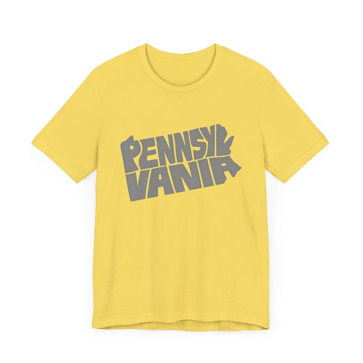 Pennsylvania State Map Typography Wordart Graphic -  Short Sleeve Tee