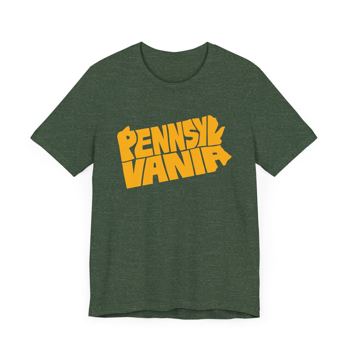 Pennsylvania State Map Typography Wordart Graphic -  Short Sleeve Tee