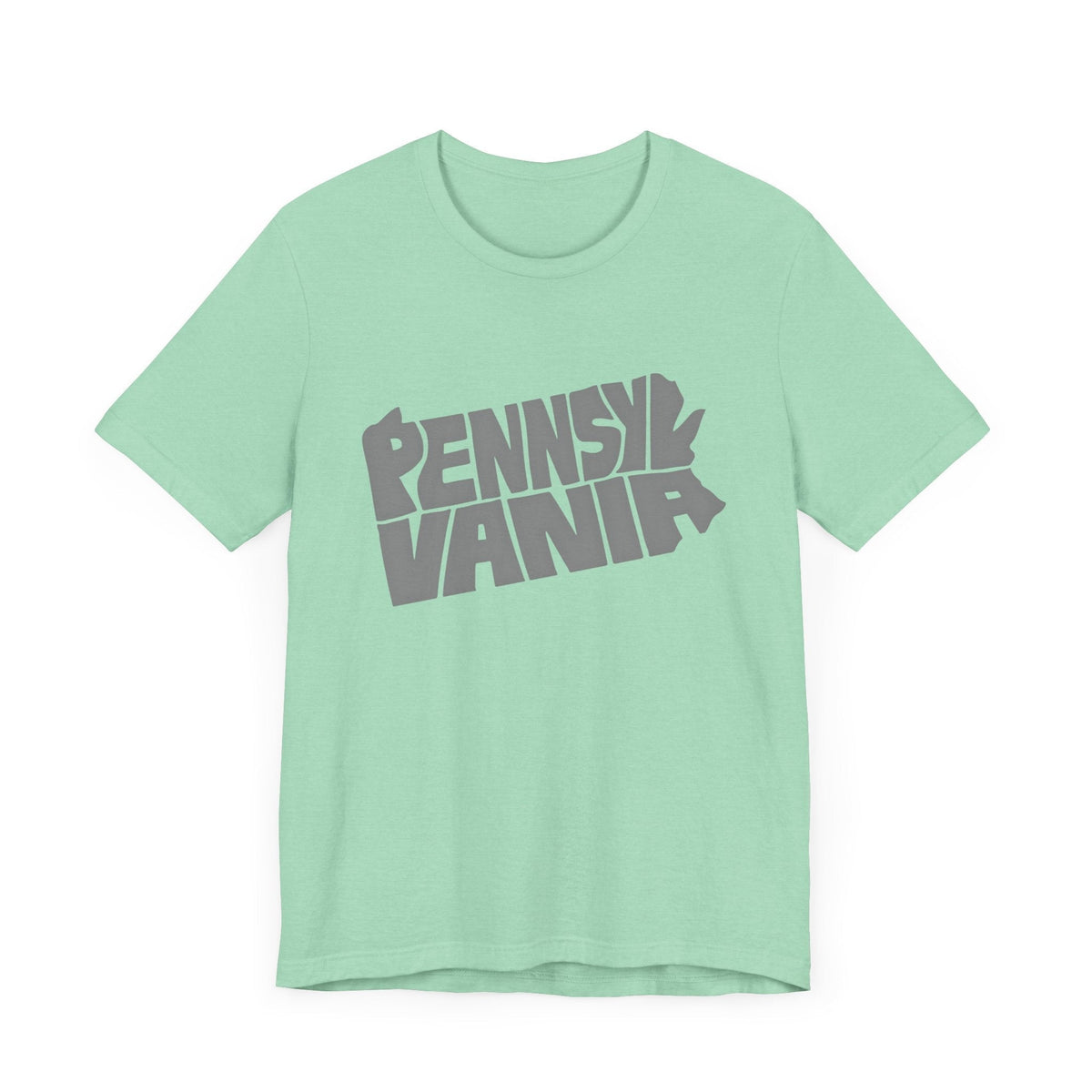 Pennsylvania State Map Typography Wordart Graphic -  Short Sleeve Tee