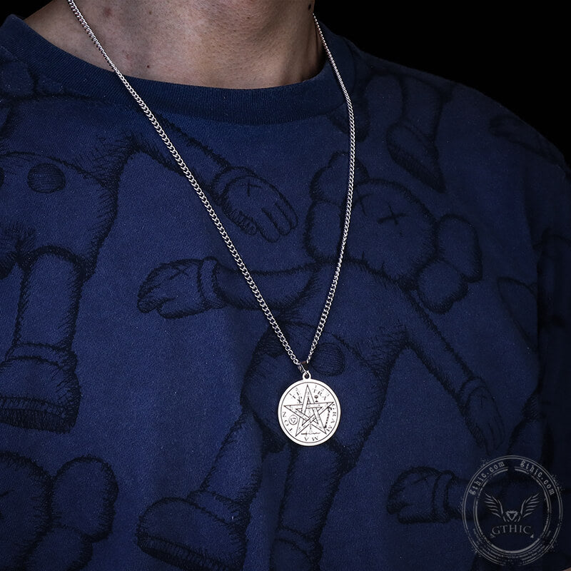 Pentagram Seal Of Solomon Stainless Steel Necklace
