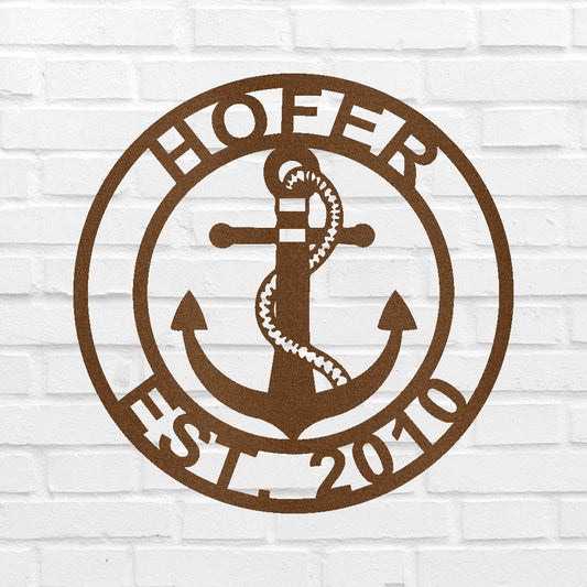 Anchor Family Name Personalized Gifts - Custom Metal Sign