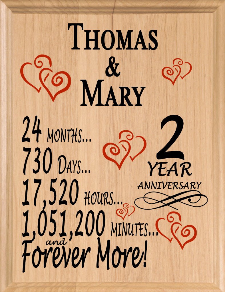 Personalized Anniversary Gift By Year Sign Custom Name & Year Gift For Couples Select Your Anniversary Year!