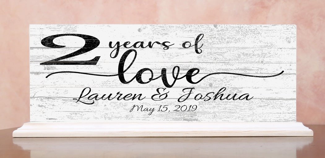Personalized Anniversary Gift With Names & Year