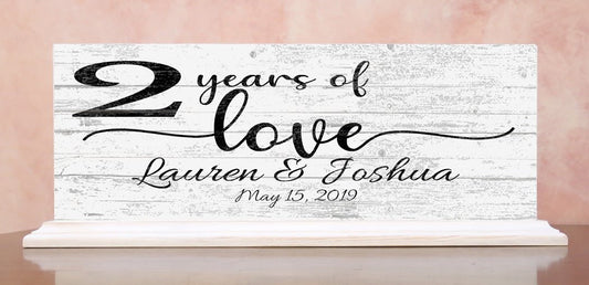 Personalized Anniversary Gift With Names & Year