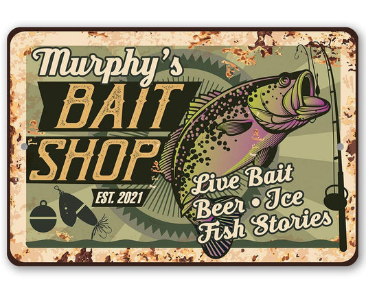 Personalized - Bait Shop - Metal Sign