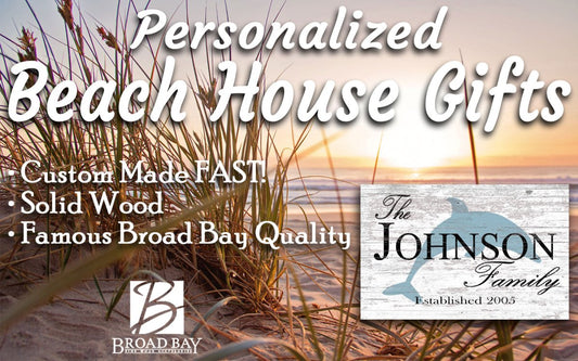 Custom Beach House Sign – Dolphin Design with Family Name & Established Year | Personalized Coastal Wall Art