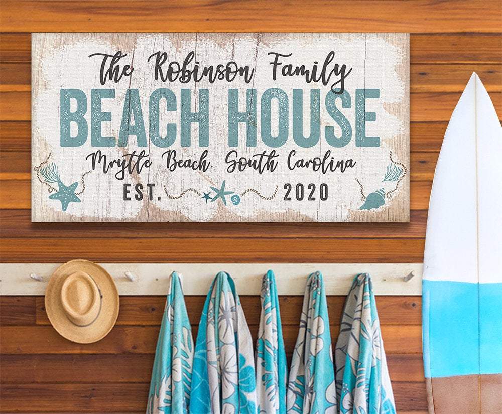 Personalized - Beach House - Canvas