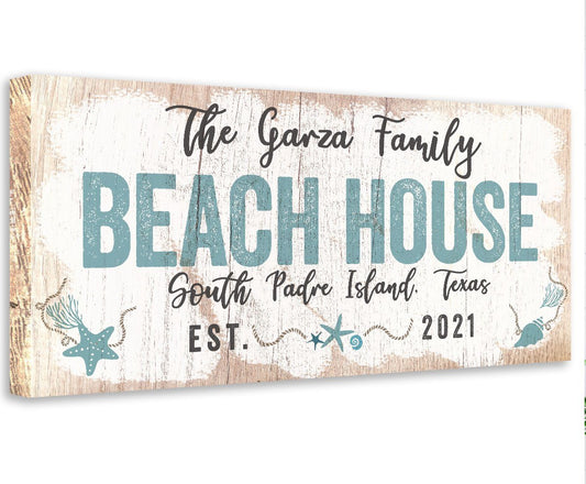 Personalized - Beach House - Canvas