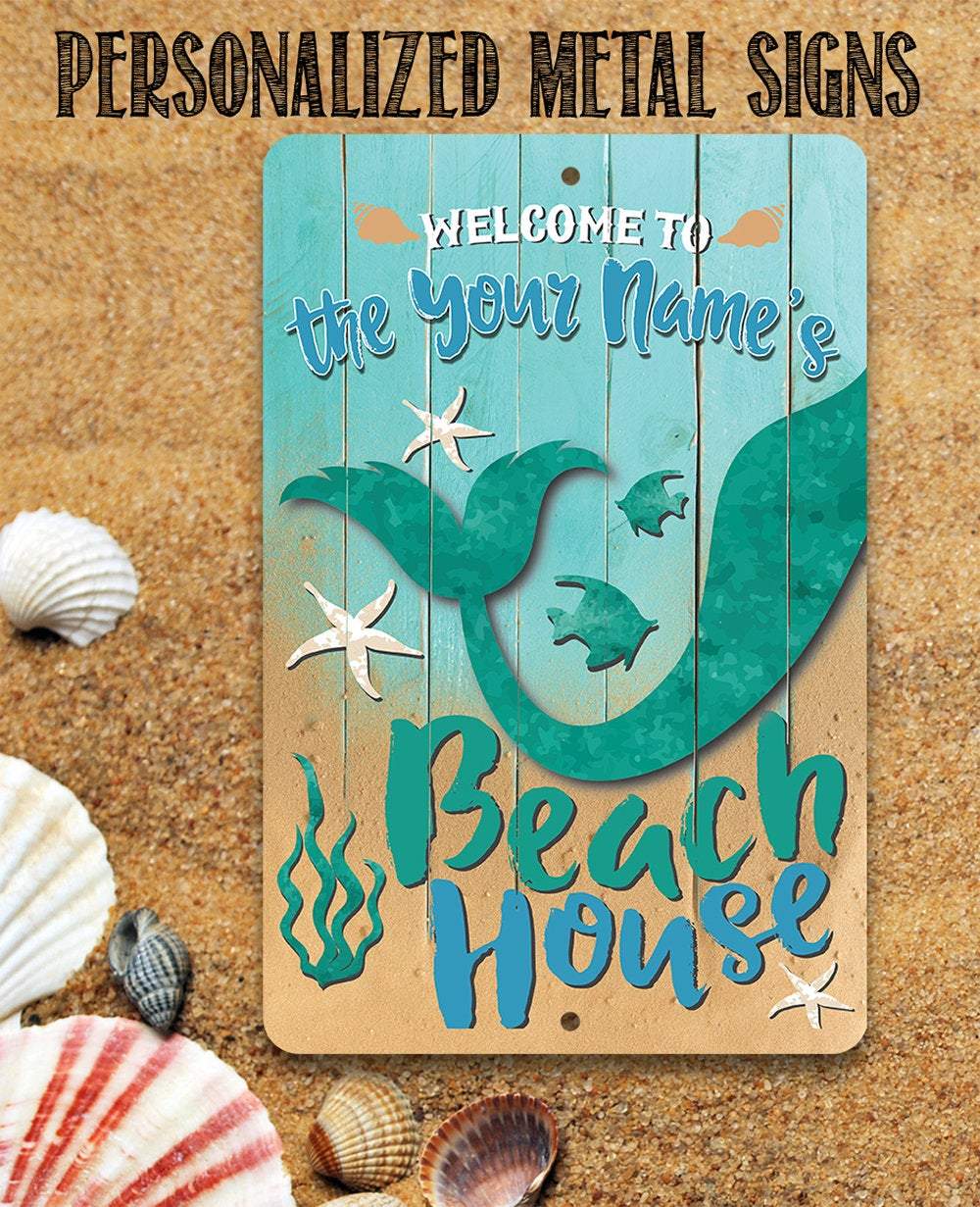 Personalized - Beach House - Metal Sign