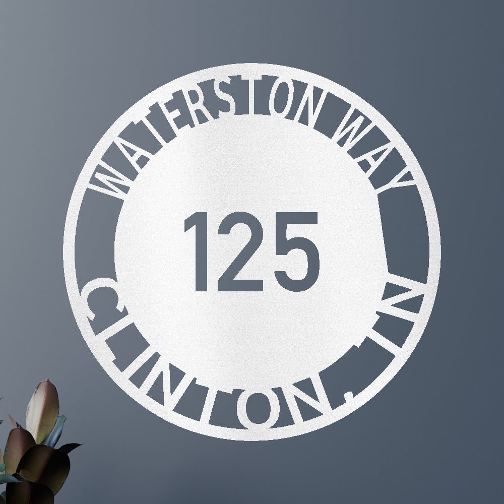 Bold Circle Home Address Personalized Gifts - Custom Metal Sign