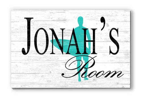 Personalized Boys Room Name Sign Surfing Theme