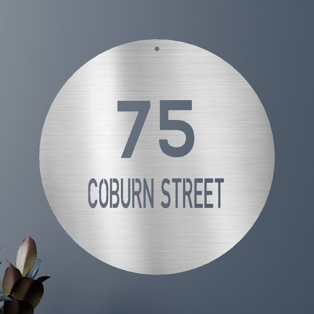 Circle Home Address Personalized Gifts - Custom Metal Sign