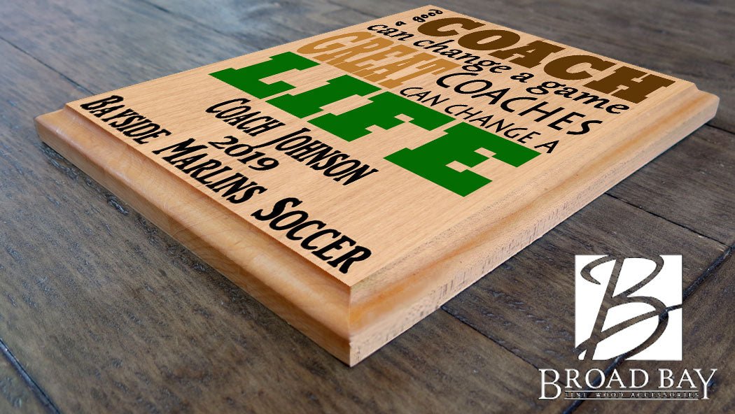 Personalized Coach Gift Plaque- Custom Made For Men or Women A Good Coach Can Change A Game