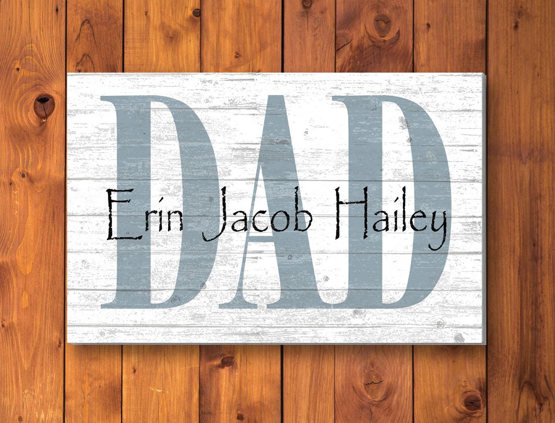 Personalized Dad Gift – Custom Wood Sign with Kids’ Names | Father’s Day Gift from Children | Handmade USA