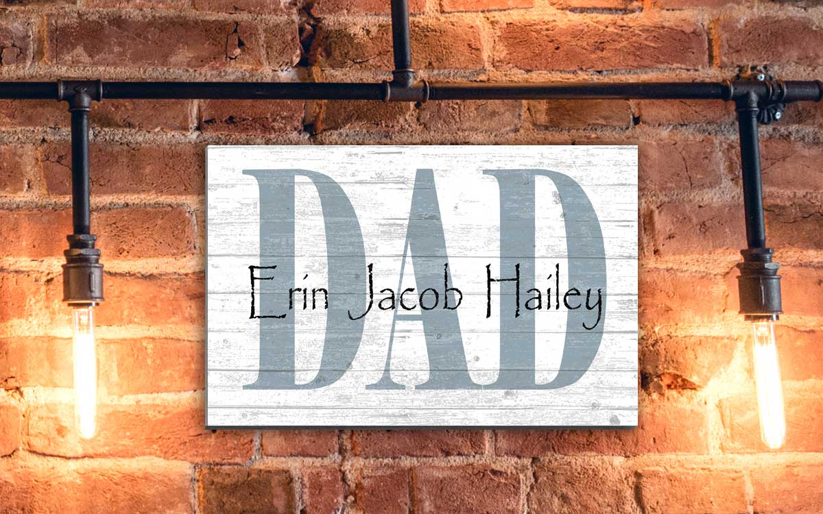 Personalized Dad Gift – Custom Wood Sign with Kids’ Names | Father’s Day Gift from Children | Handmade USA