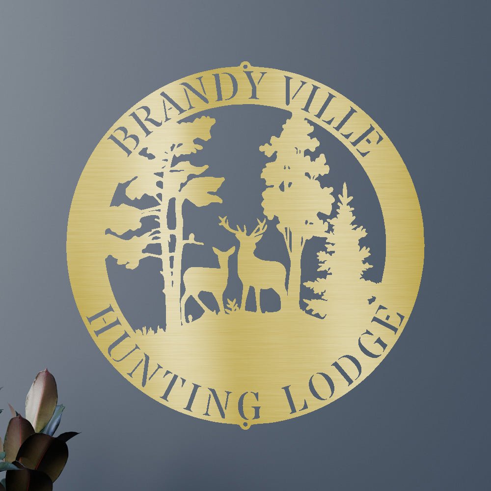 Deer Forest Text Personalized Gifts - Custom Metal Sign, Anniversary/Wedding/Housewarming Gift