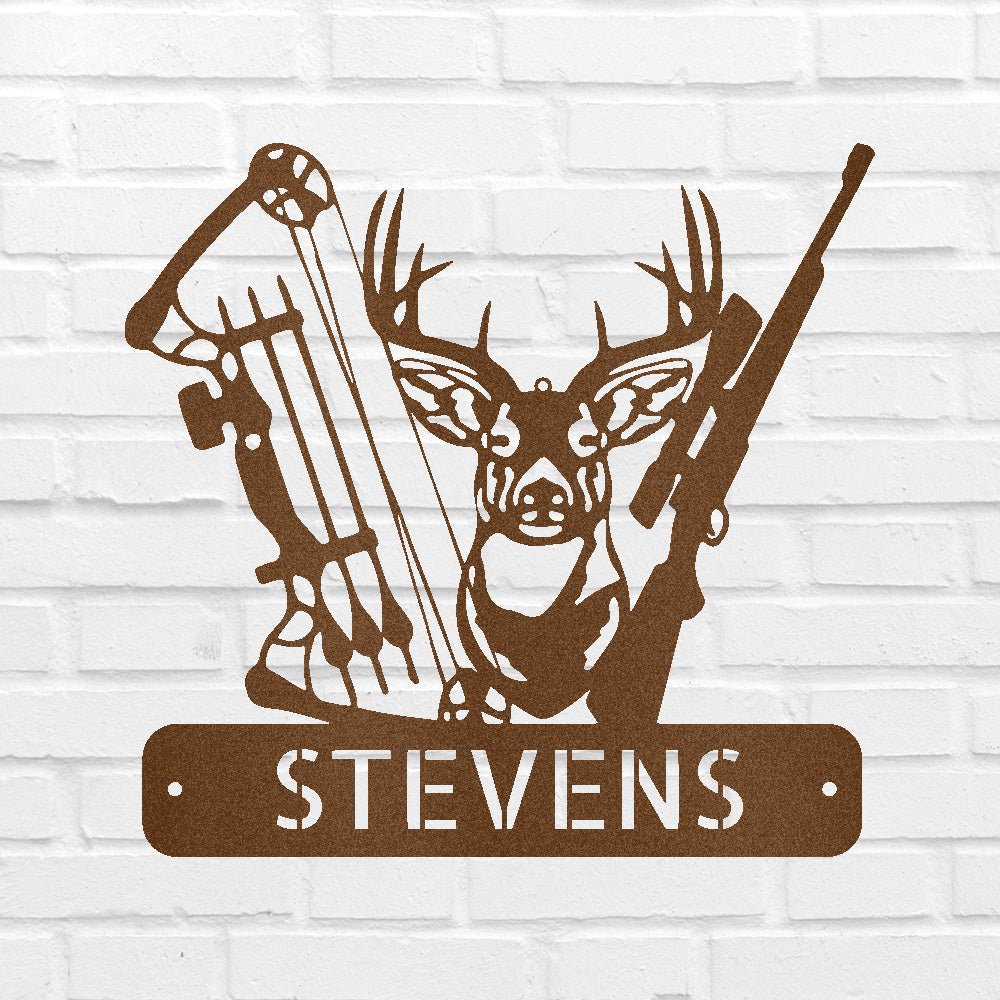 Deer Hunter Sign - Custom Metal Sign, Christmas Gift
