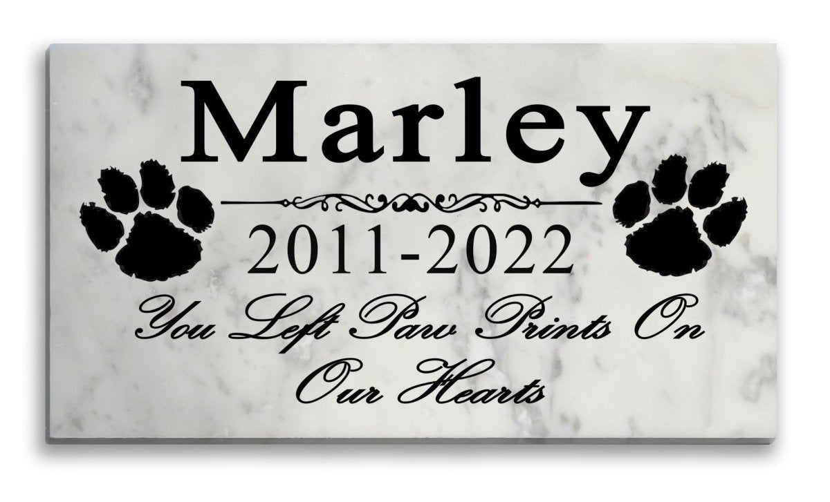 Personalized Dog Memorial Stone - You Left Paw Prints On My Heart