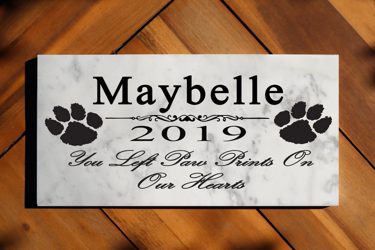 Personalized Dog Memorial Stone - You Left Paw Prints On My Heart