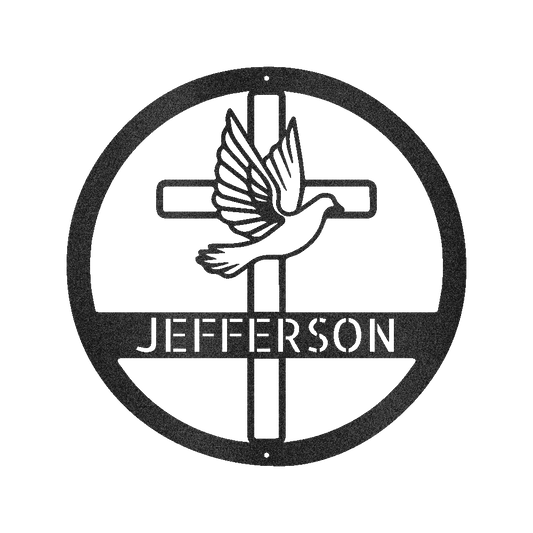 Dove and Cross Holy Spirit Personalized Gifts - Custom Metal Sign