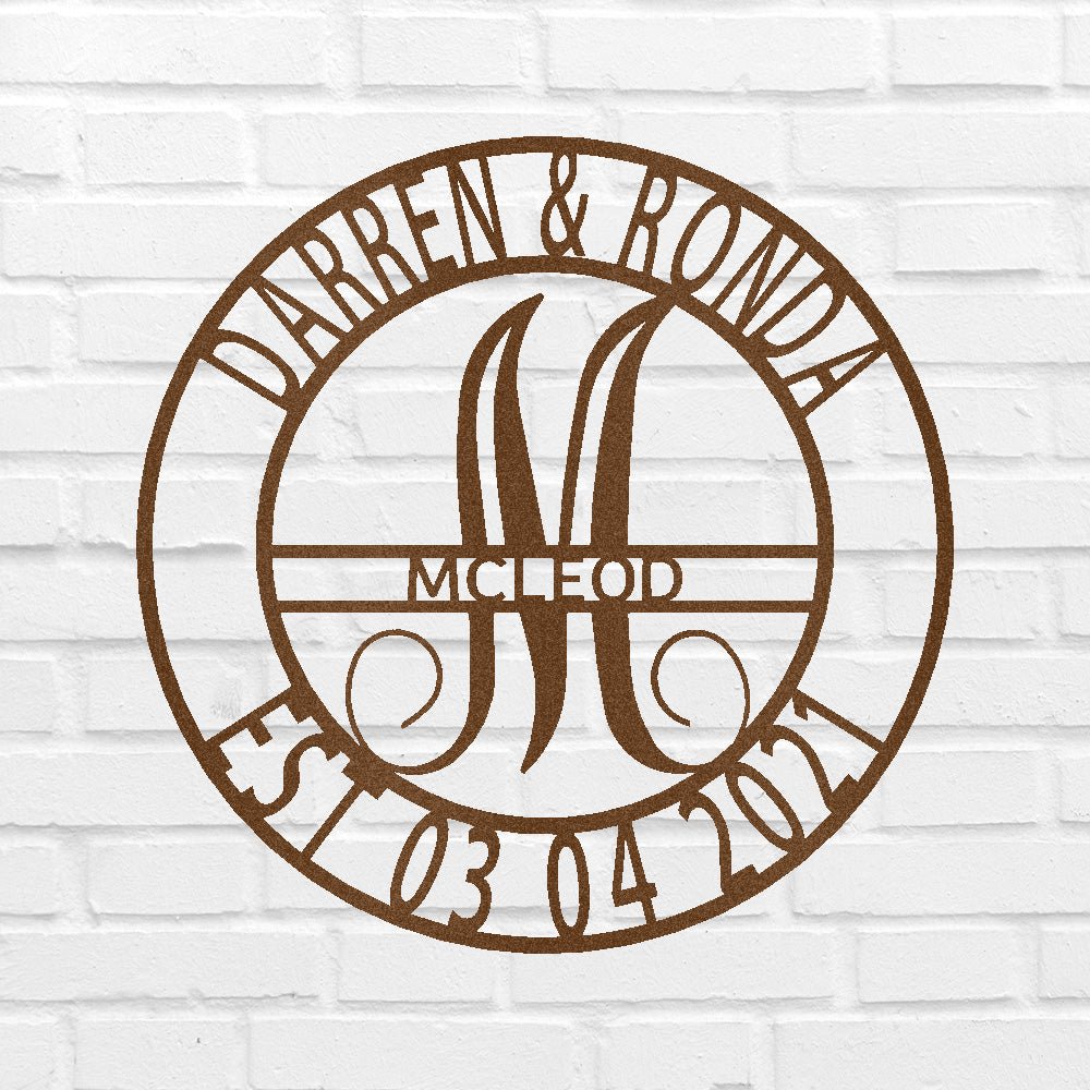 Elaborate Name Personalized Gifts - Custom Metal Sign, Split Letter