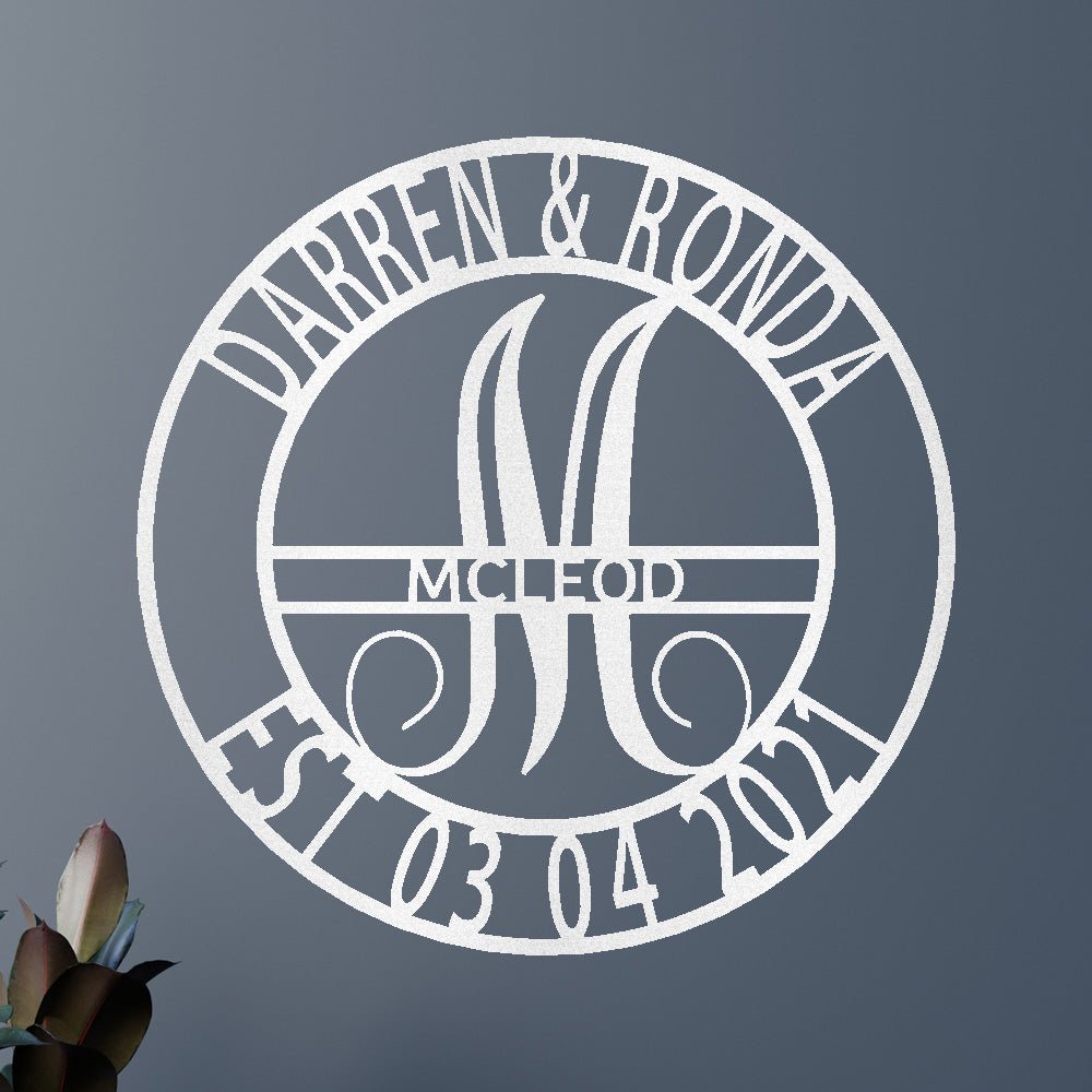 Elaborate Name Personalized Gifts - Custom Metal Sign, Split Letter