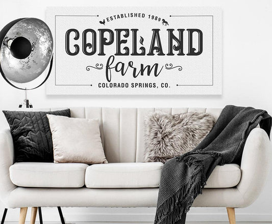 Personalized - Family Name Farm - Canvas