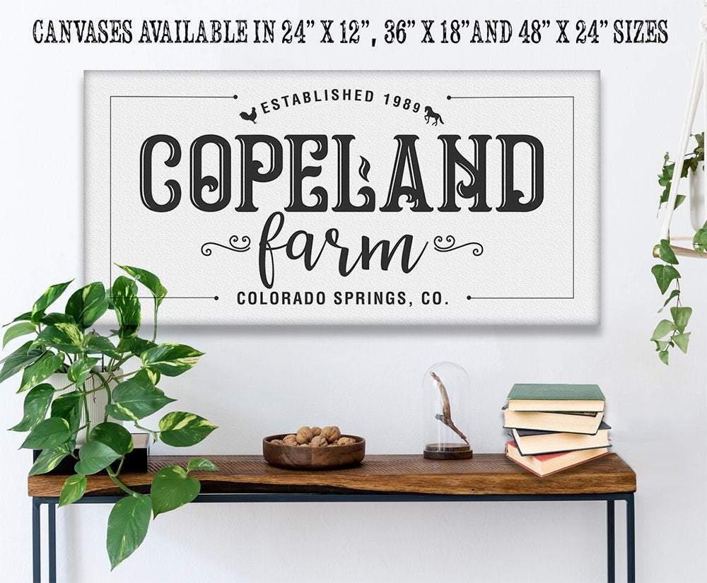 Personalized - Family Name Farm - Canvas