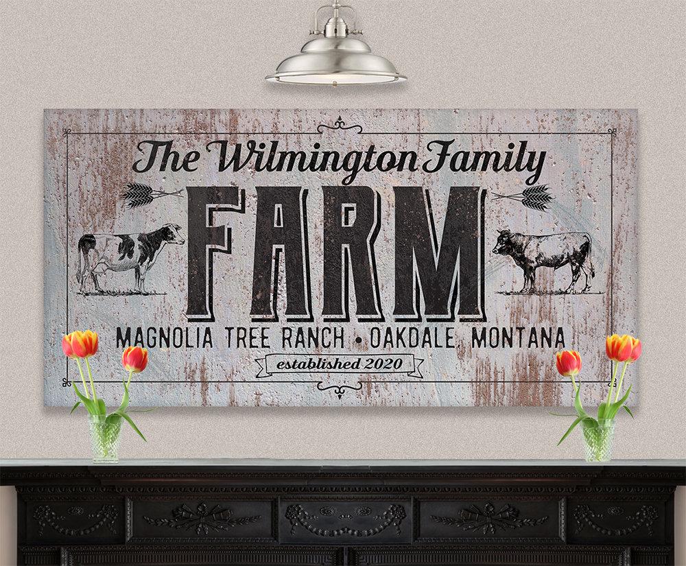 Personalized - Family Name Farm - Canvas