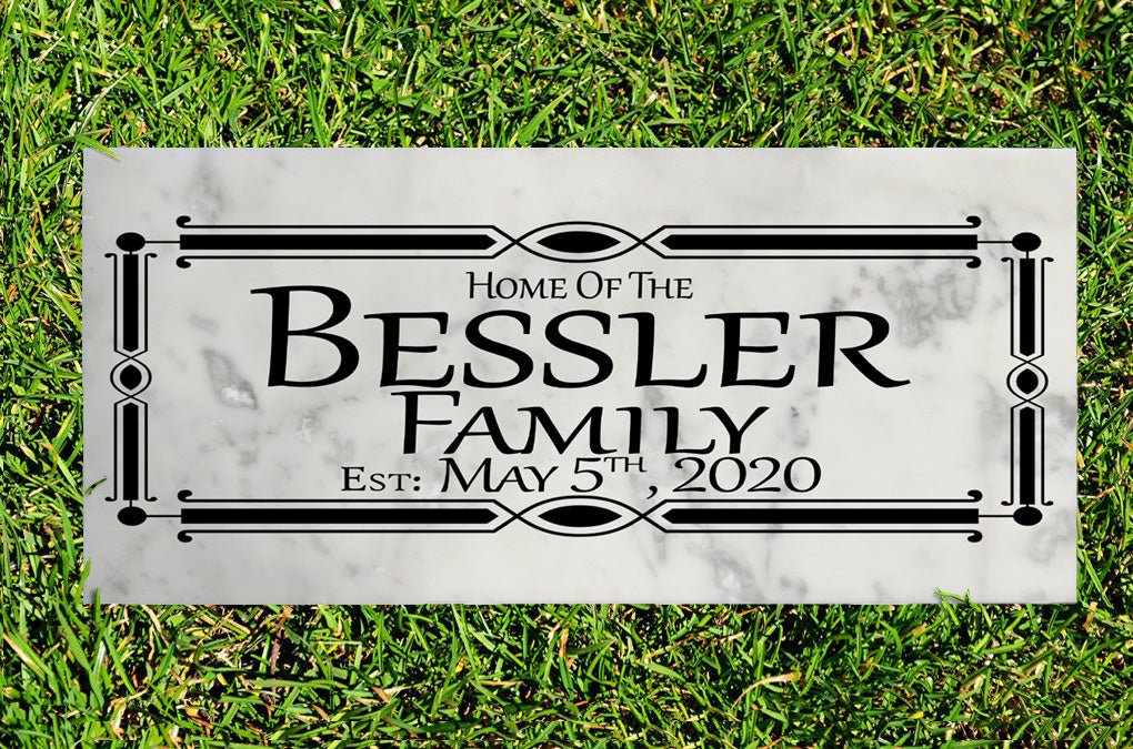 Personalized Family Name Sign Outdoor Custom Stone Plaque