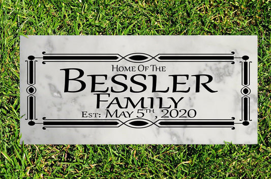 Personalized Family Name Sign Outdoor Custom Stone Plaque