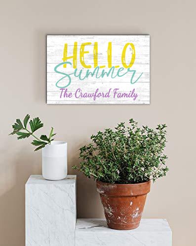 Personalized Family Name Sign Summer Decor Gift