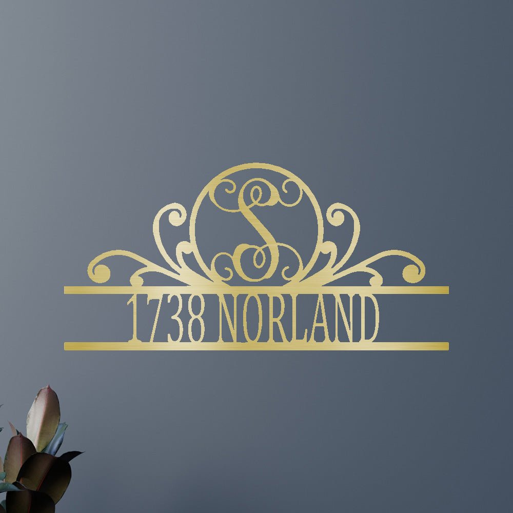 Family Name Personalized Gifts - Custom Metal Sign, Split Letter, Home Address Sign