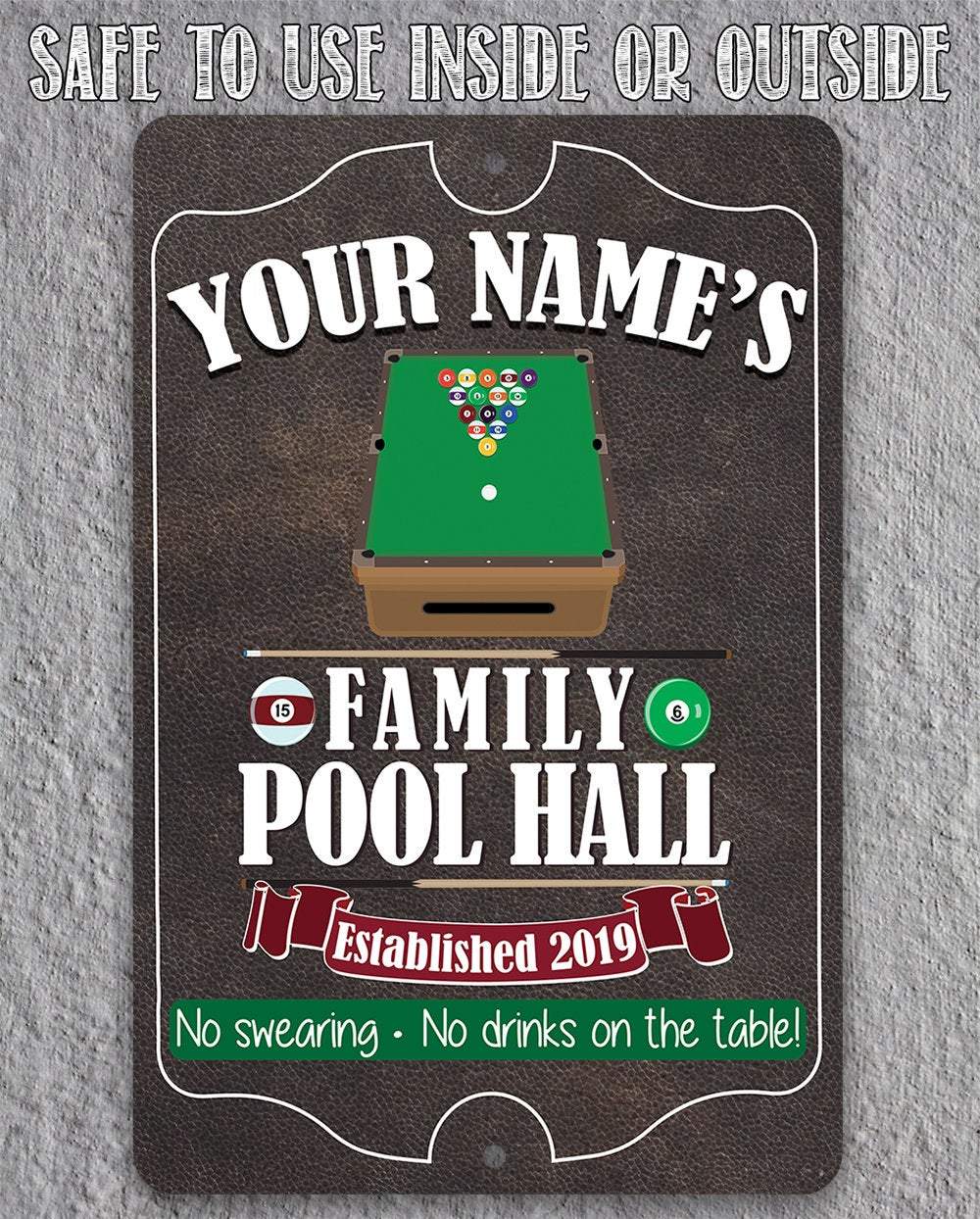 Personalized - Family Pool/Game Room - Metal Sign