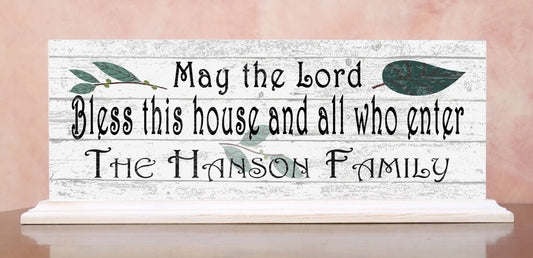 Personalized Family Welcome Sign Bless This House And All Who Enter