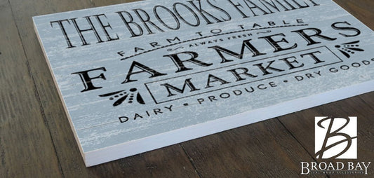 Personalized Farmer's Market Farmhouse Sign Kitchen or Pantry Rustic Décor