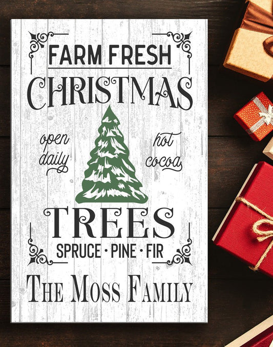 Personalized Fresh Christmas Trees Holiday Sign CUSTOM
