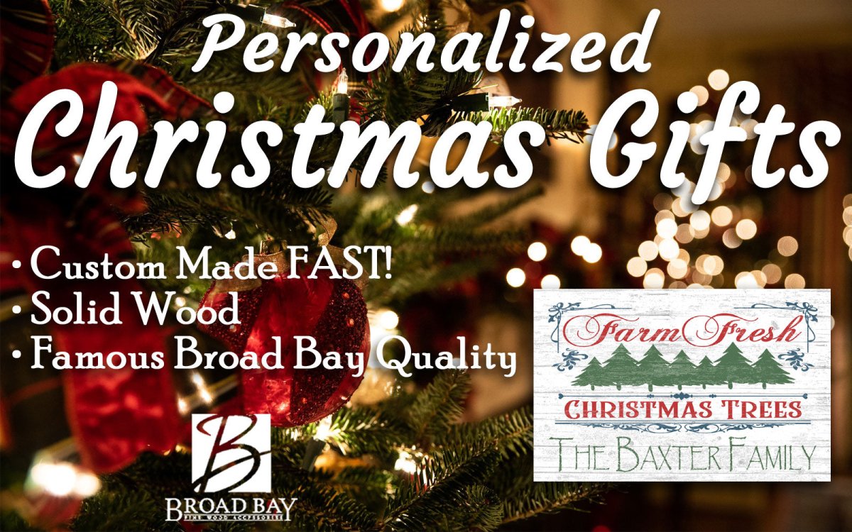 Personalized Fresh Christmas Trees Sign Wooden Decoration