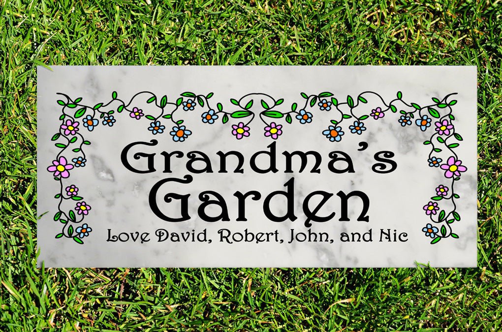 Personalized Garden Stone – Custom Marble Gift for Grandma, Mom, or Gardener, FREE 2-Day Shipping*